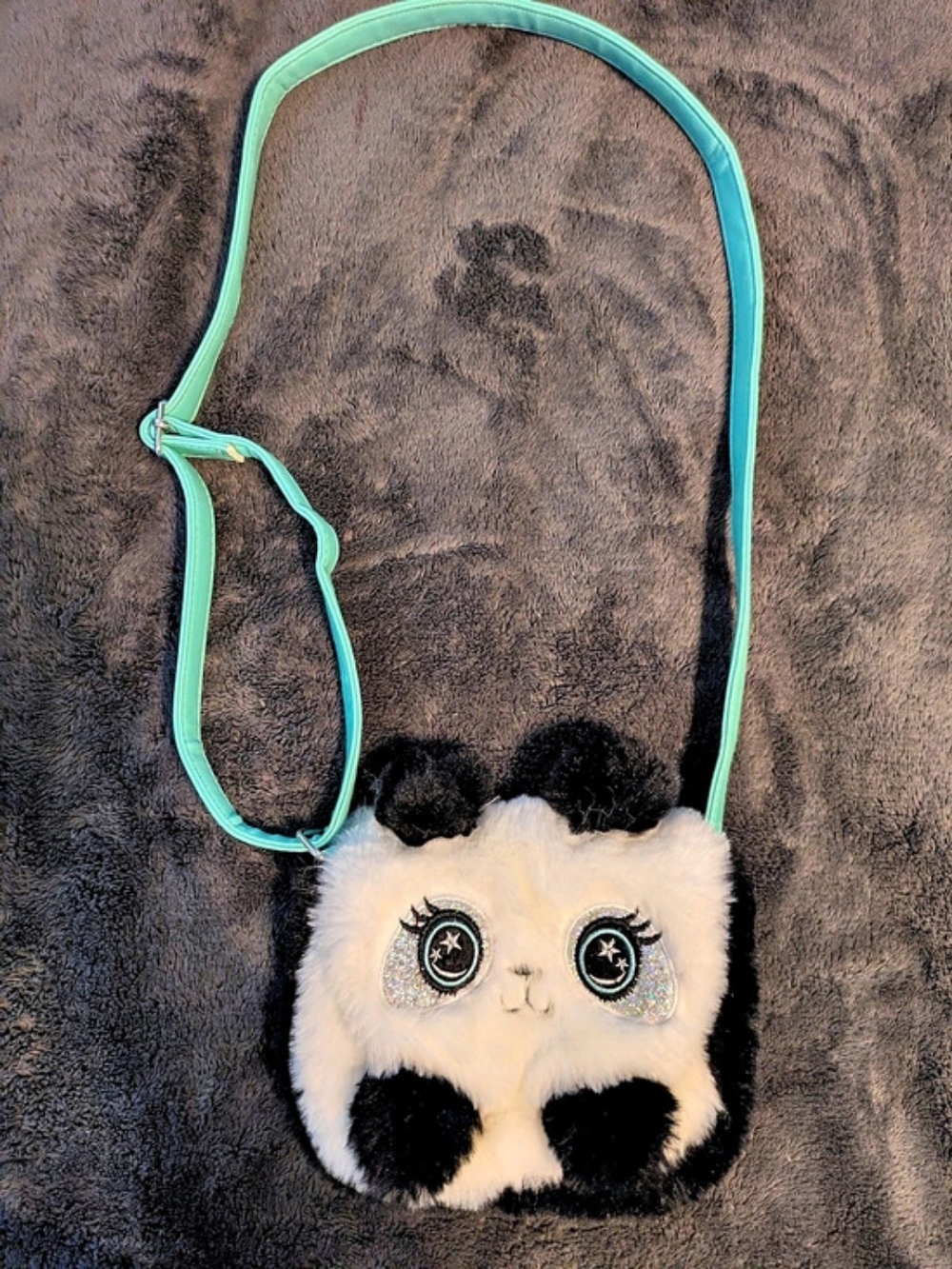 Faux Fur Panda Mini Crossbody Bag